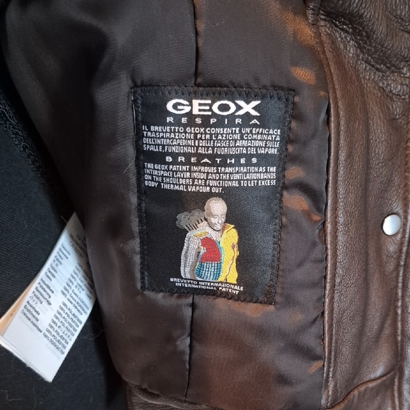 Geox Dark Brown Leather Jacket with  Fur Trim - Picture 8 of 12